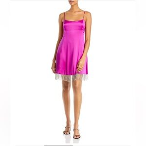 Nicholas‎ Isabella Embellished Silk Mini Dress in Magenta